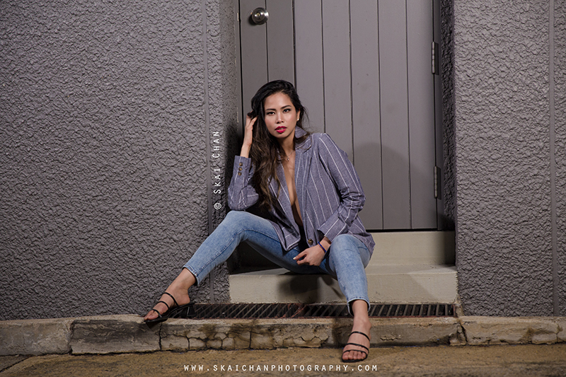 Night fashion photoshoot session with Karen Ivy Diaz at Tanjong Pagar
