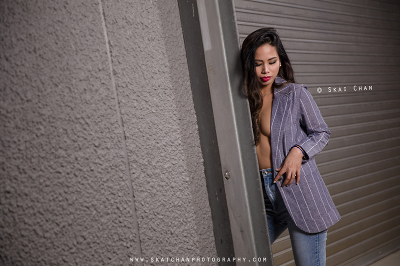 Night fashion photoshoot session with Karen Ivy Diaz at Tanjong Pagar