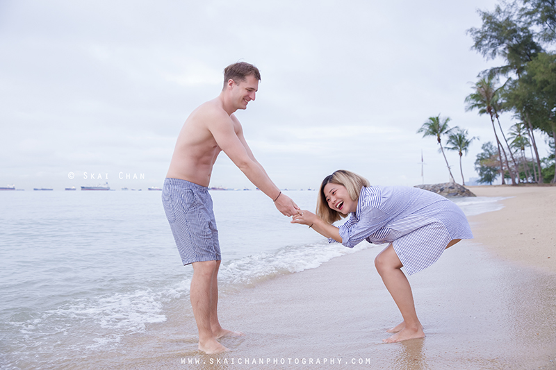 Lifestyle beach couple photoshoot session with Alexander Stiegler & Esther Pai at Castle Beach @ East Coast Park (ECP)