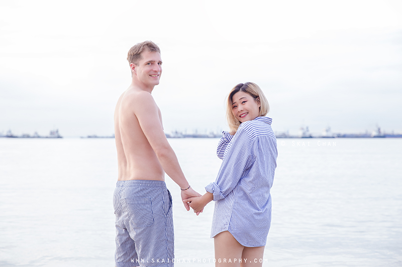 Lifestyle beach couple photoshoot session with Alexander Stiegler & Esther Pai at Castle Beach @ East Coast Park (ECP)