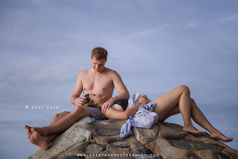 Lifestyle beach couple photoshoot session with Alexander Stiegler & Esther Pai at Castle Beach @ East Coast Park (ECP)