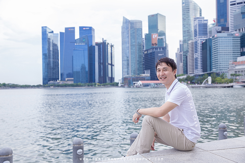Editorial french horn portrait photoshoot session with Akira Uchida at Esplanade Outdoor Theatre