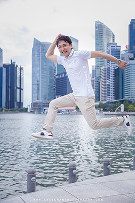 Outdoor Casual Men's Editorial & Lifestyle Photoshoot - Akira Uchida @ Esplanade Theatre, Jubilee Bridge & One Fullerton (Marina Bay)