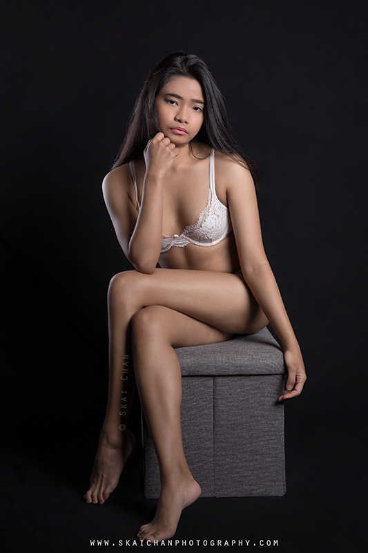 Lingerie photoshoot session with Tantiara Rosli at Tanjong Pagar (photography studio)