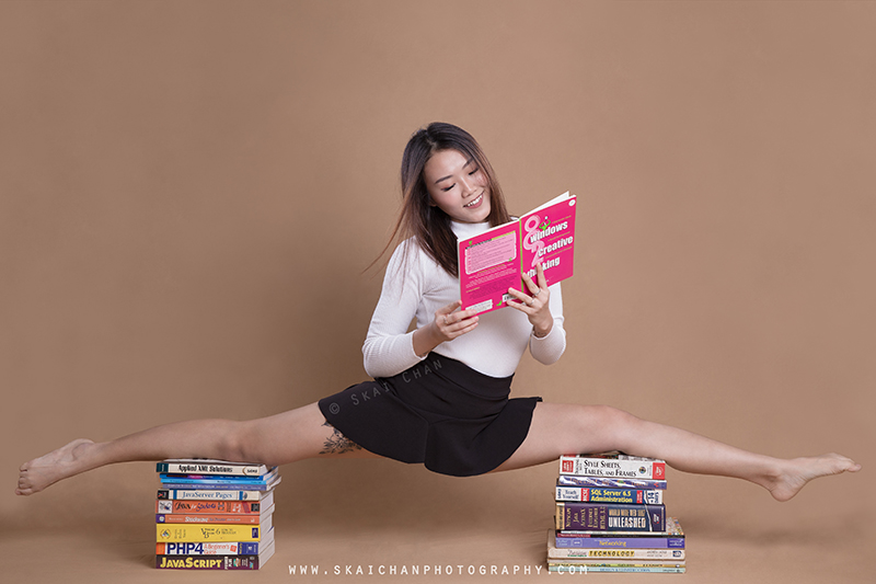 School girl themed photoshoot session with Jasmine Tan at Tanjong Pagar (photography studio)