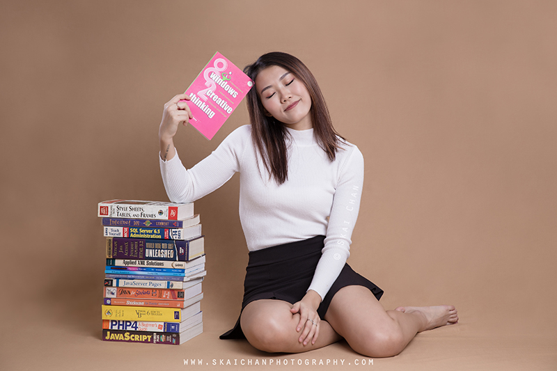 School girl themed photoshoot session with Jasmine Tan at Tanjong Pagar (photography studio)