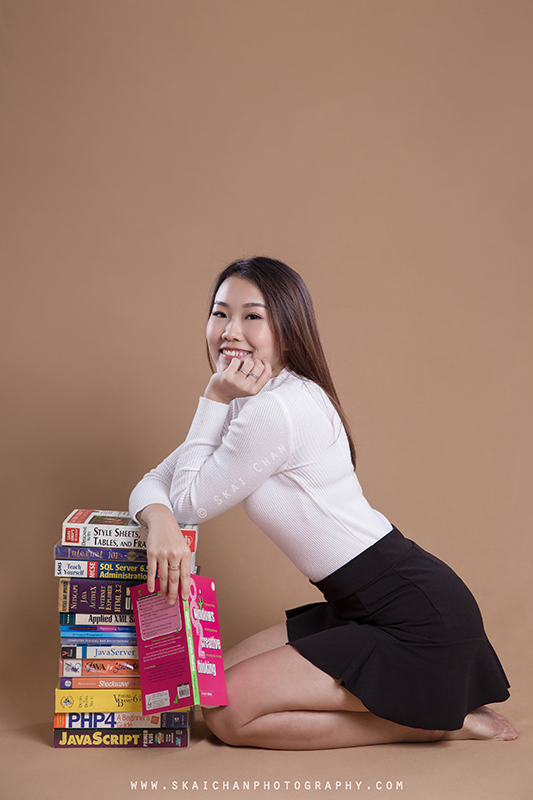 School girl themed photoshoot session with Jasmine Tan at Tanjong Pagar (photography studio)