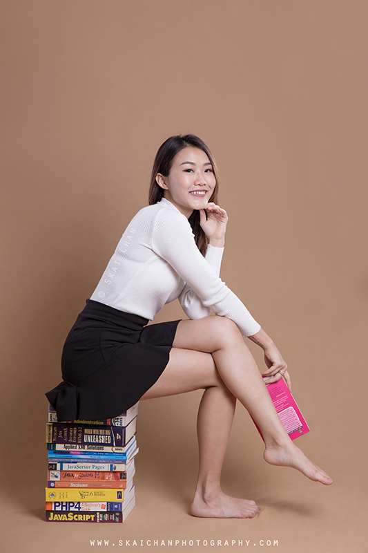 School girl themed photoshoot session with Jasmine Tan at Tanjong Pagar (photography studio)