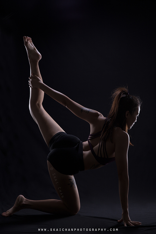 Artistic yoga studio photoshoot session with Jasmine Tan at Tanjong Pagar (photography studio)