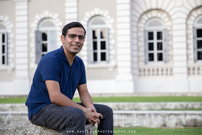 Outdoor urban lifestyle portrait photoshoot session with Rajput @ National Museum of Singapore