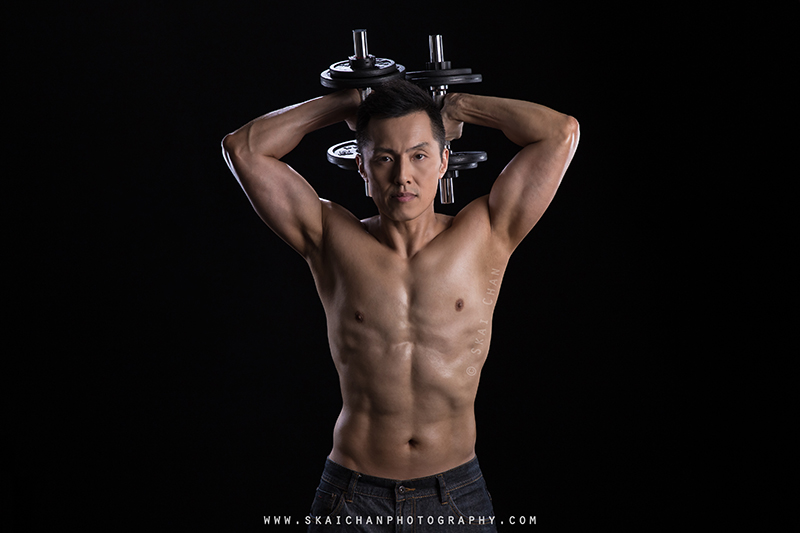 Male physique fitness studio photoshoot session with Liu Wing Lun at Photography Studio (Tanjong Pagar)