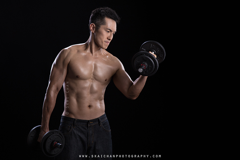 Male physique fitness studio photoshoot session with Liu Wing Lun at Photography Studio (Tanjong Pagar)