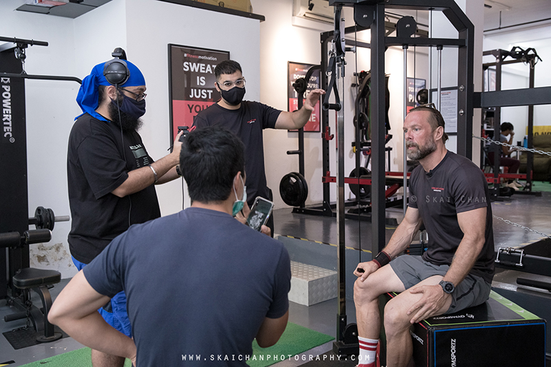 Commercial interview photoshoot session with Gold's Gym Singapore at various gym outlets