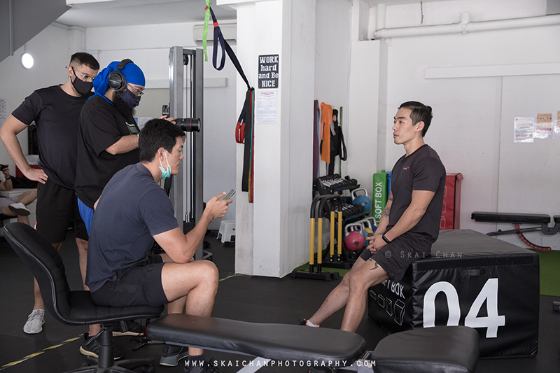 Commercial interview photoshoot session with Gold's Gym Singapore at various gym outlets