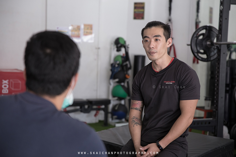 Commercial interview photoshoot session with Gold's Gym Singapore at various gym outlets