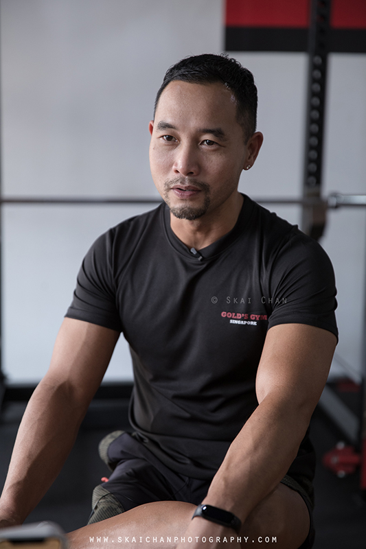 Commercial interview photoshoot session with Gold's Gym Singapore at various gym outlets