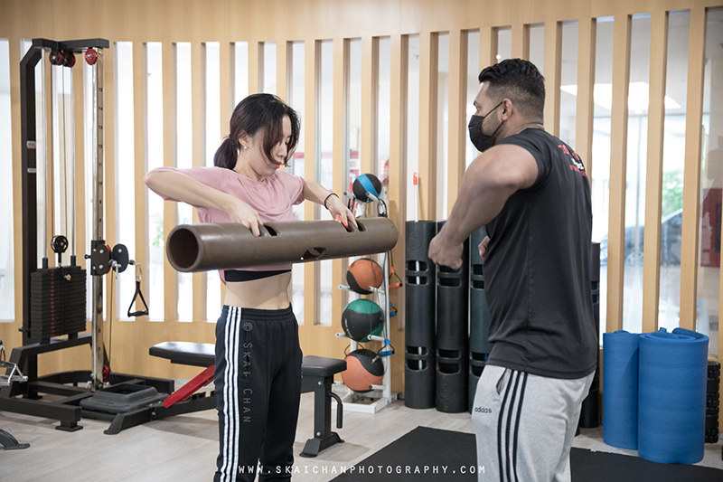 Commercial personal training photoshoot session with Gold's Gym Singapore at various gym outlets