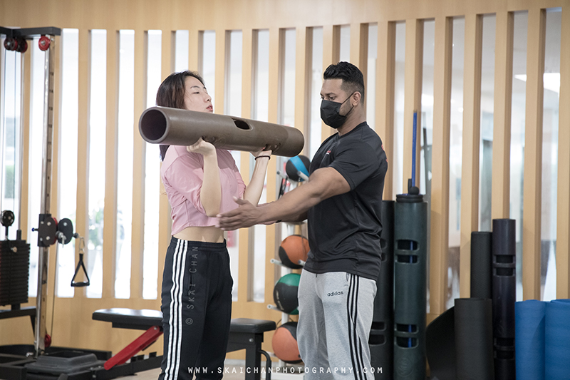 Commercial personal training photoshoot session with Gold's Gym Singapore at various gym outlets