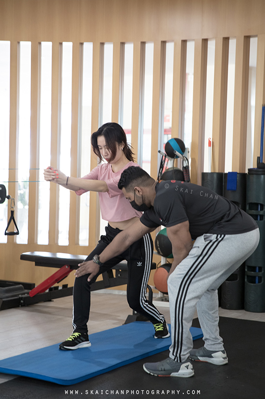 Commercial personal training photoshoot session with Gold's Gym Singapore at various gym outlets