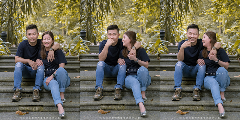 Outdoor casual couple photoshoot session with Andrew & Joelle at Dempsey Hill & Singapore Botanic Gardens