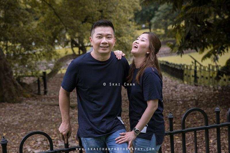 Outdoor casual couple photoshoot session with Andrew & Joelle at Dempsey Hill & Singapore Botanic Gardens