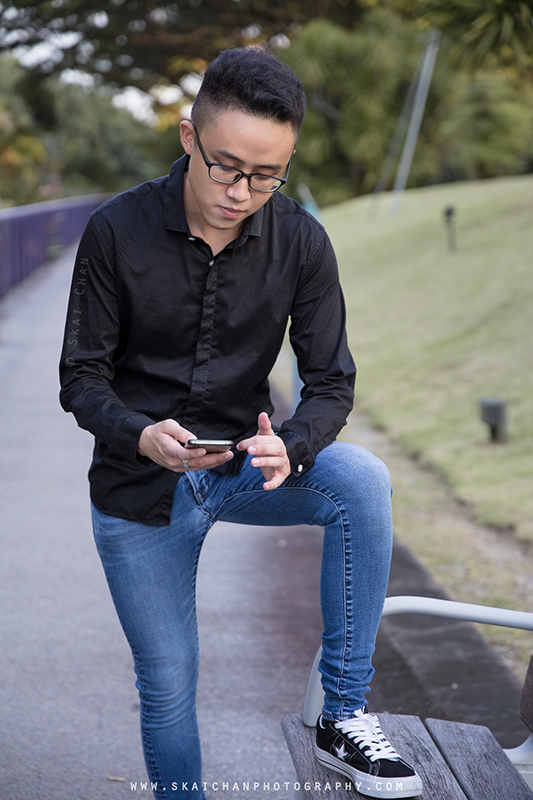 Men's fashion photoshoot session with Lewis Low at Gardens by the Bay & Marina Bay Sands
