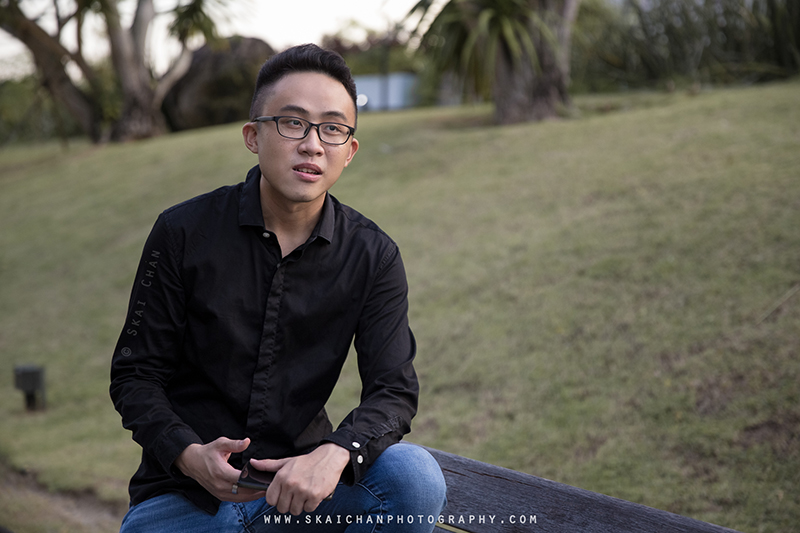 men's fashion photography at dragonfly lake, gardens by the bay