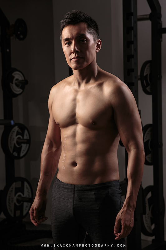 Men's fitness gym photoshoot session with Liu Wing Lun at Gold's Gym Singapore, Hong Kong Street outlet