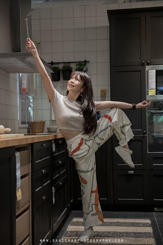 Indoor creative lifestyle yoga photoshoot session with Mel at IKEA Alexandra