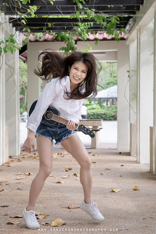 Ukulele themed portrait photoshoot session with Mel at Tiong Bahru Park