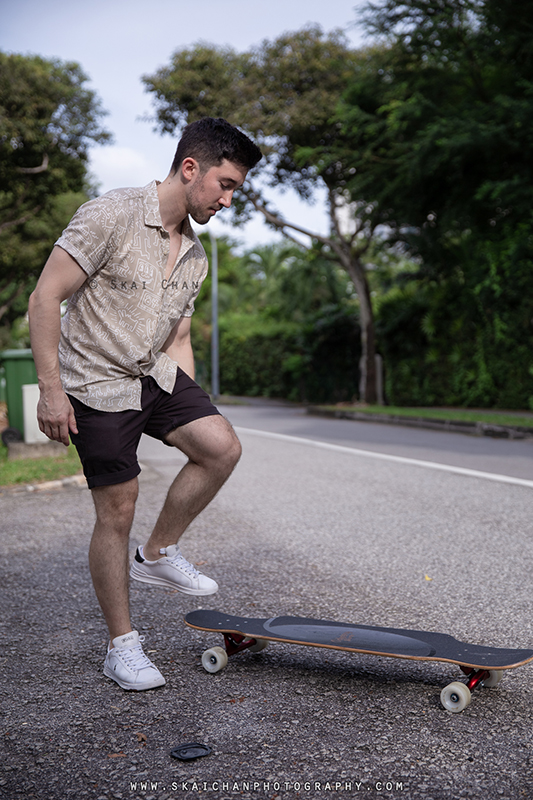 Sports longboard photoshoot session with Lukas Berger at Tanjong Katong