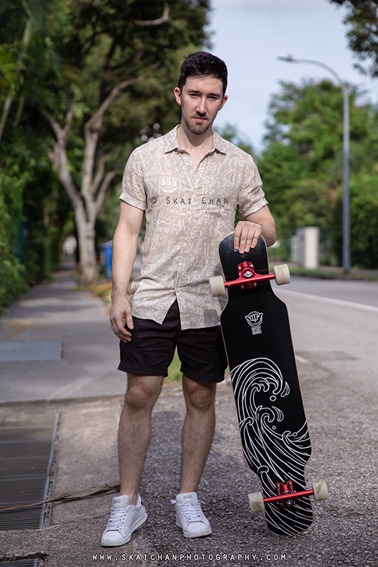 Sports longboard photoshoot session with Lukas Berger at Tanjong Katong