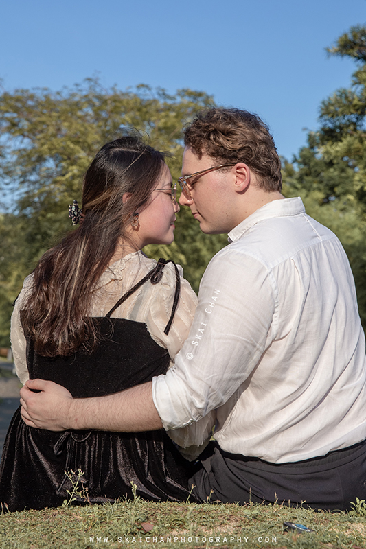 Outdoor casual couple photoshoot session with Keagan & Nancy at Serene Garden @ Gardens By The Bay