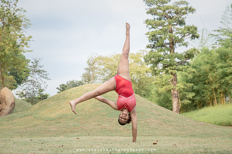 Outdoor dance motion photoshoot session with Sarisha at Serene Garden (Gardens By The Bay)