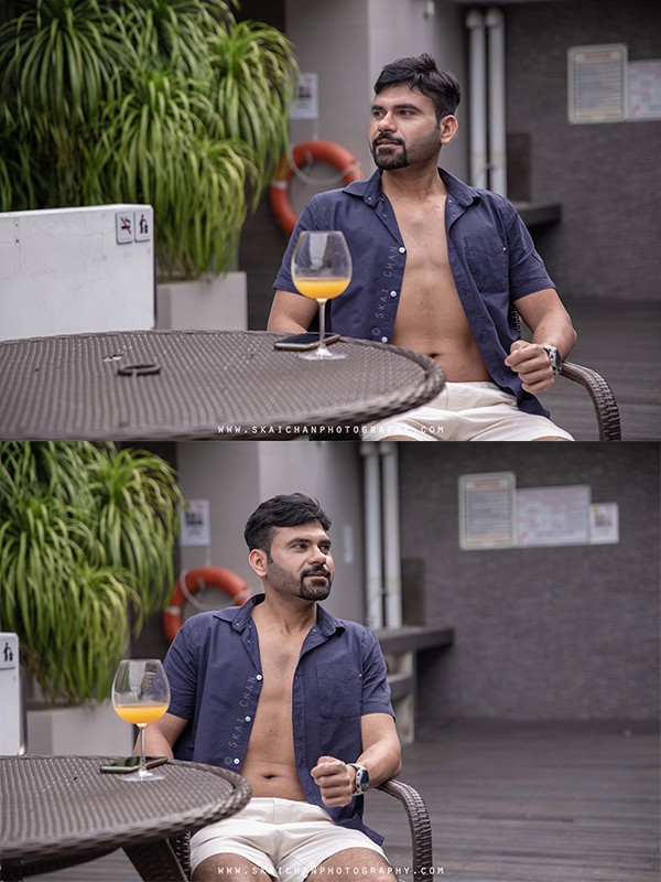 Men's lifestyle fitness portrait photoshoot session with Anmol @ swimming pool @ Edenz Loft
