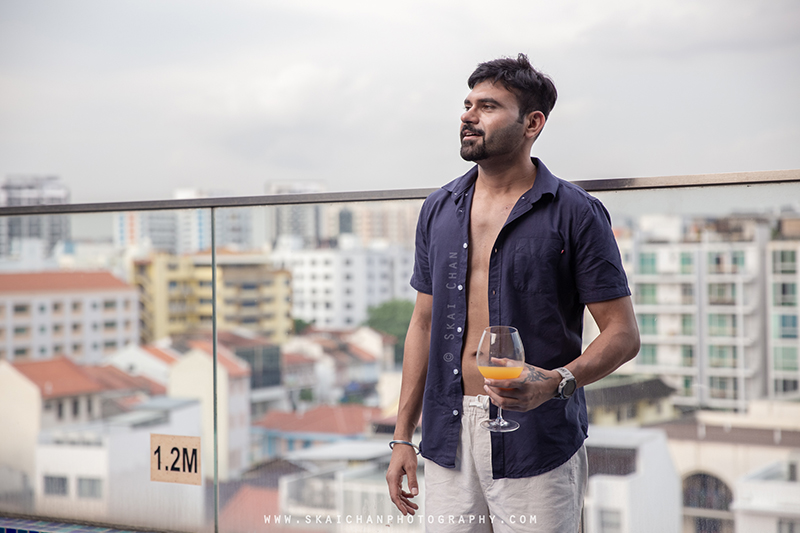 Men's lifestyle fitness portrait photoshoot session with Anmol @ swimming pool @ Edenz Loft