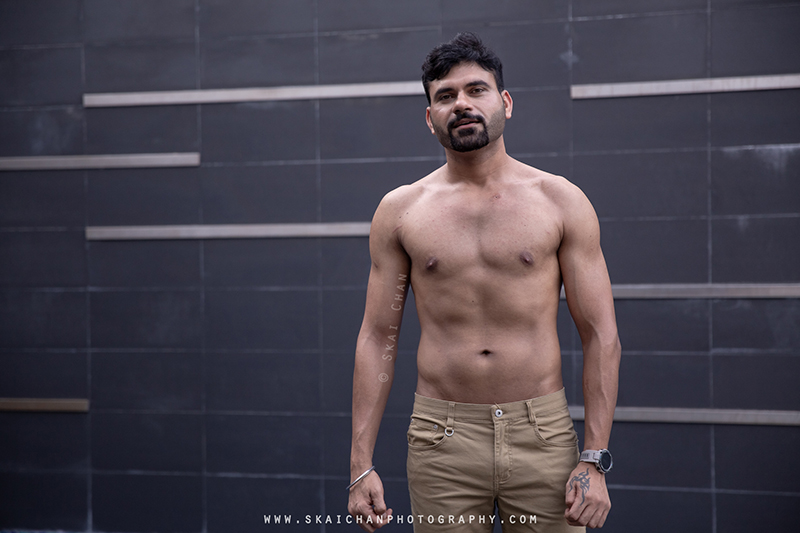 Men's lifestyle fitness portrait photoshoot session with Anmol @ swimming pool @ Edenz Loft