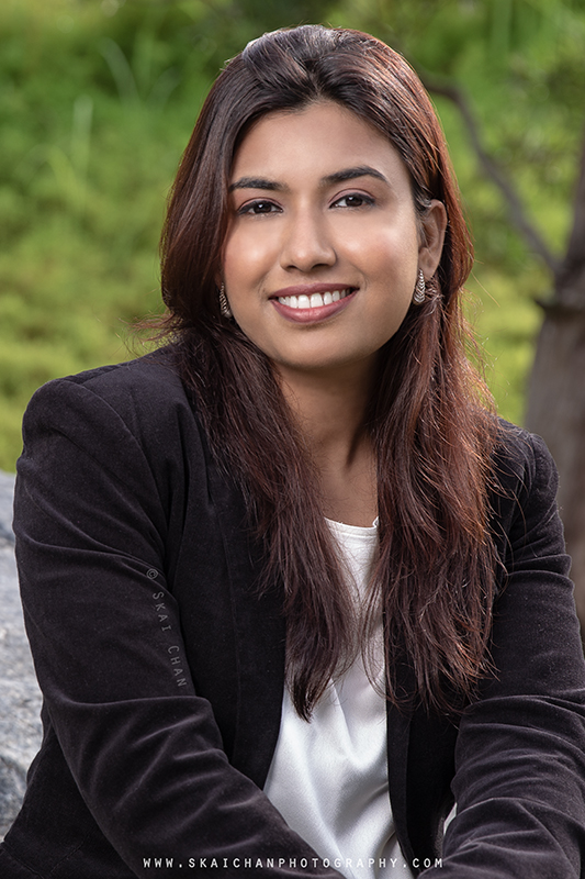 Outdoor corporate photoshoot session with Ankita at Serene Garden, Gardens by the Bay