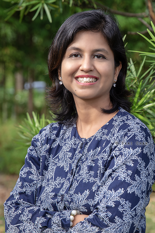 Outdoor corporate photoshoot session with Nishtha at Serene Garden, Gardens by the Bay