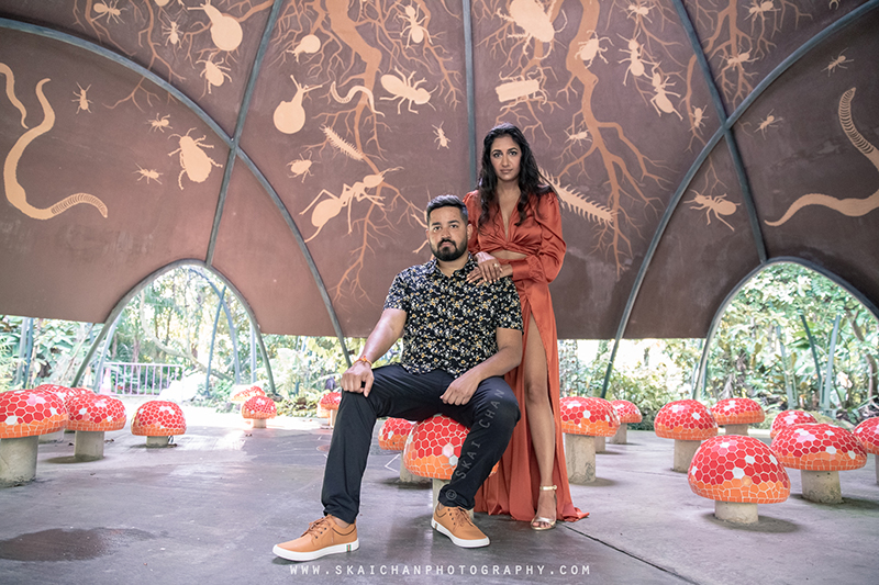 Outdoor casual couple photoshoot session with Elvis Philip & Monali P at World of Plants (Gardens By The Bay)