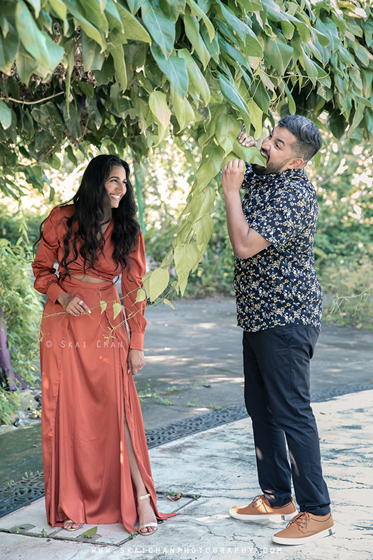 Outdoor casual couple photoshoot session with Elvis Philip & Monali P at World of Plants (Gardens By The Bay)