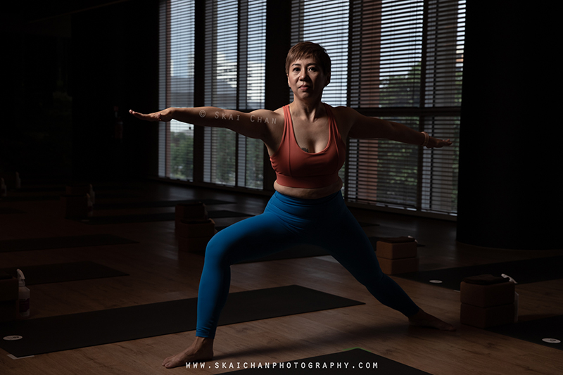 Indoor yoga photoshoot session with Chris Koh at Virgin Active Gym (Paya Lebar)