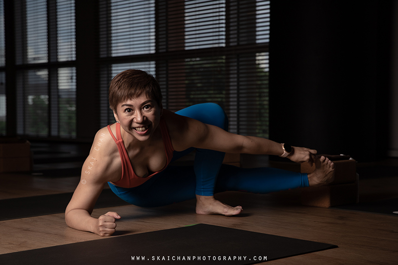 Indoor yoga photoshoot session with Chris Koh at Virgin Active Gym (Paya Lebar)