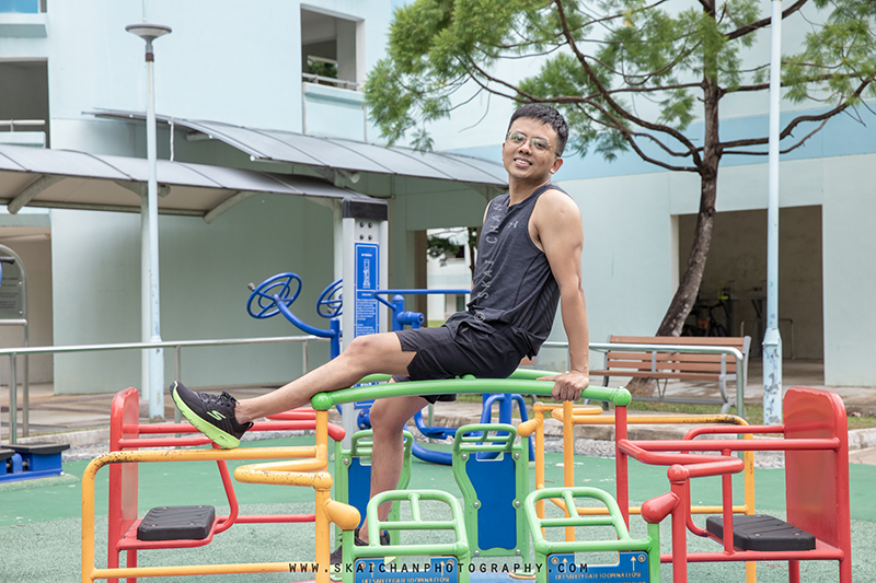 Lifestyle fitness workout/ exercise portrait photoshoot session with Barry Chow @ fitness corner (Yuan Ching Road)
