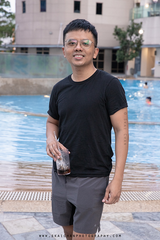Men's lifestyle portrait photoshoot session with Barry Chow @ Swimming Pool (Chevrons)