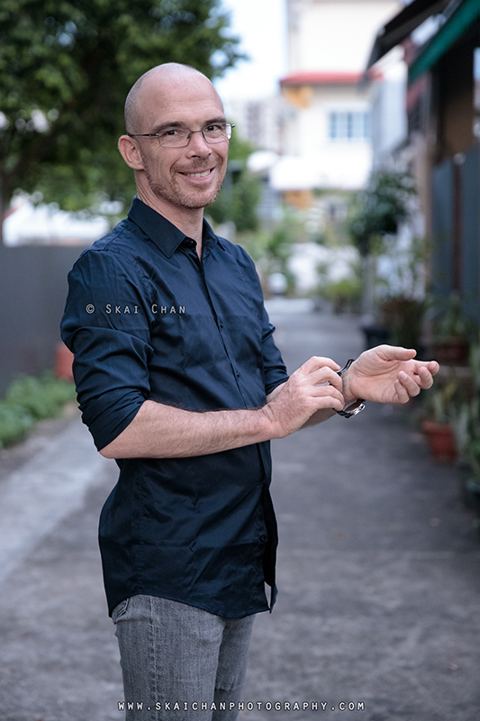 Outdoor men's fashion Photoshoot with Jerome Cheze at back alley (Hougang)