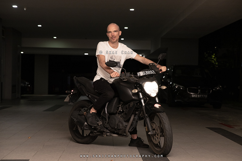 Night motorbike photoshoot session with Jerome Cheze at Carpark