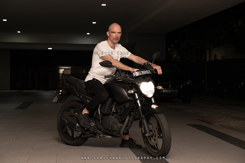 Night motorbike photoshoot session with Jerome Cheze at Carpark