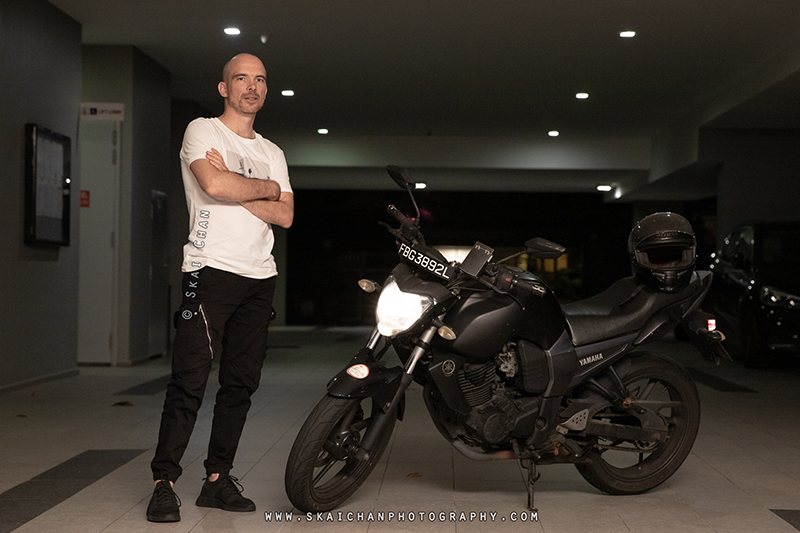 Night motorbike photoshoot session with Jerome Cheze at Carpark