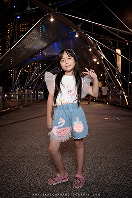 Outdoor Night Children Photoshoot - Joleen @ Helix Bridge
